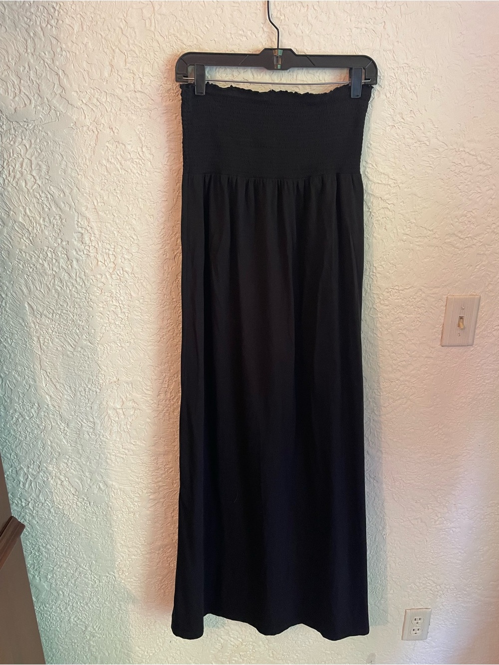 Old Navy Black Strapless Maxi Dress with Smocked Bust